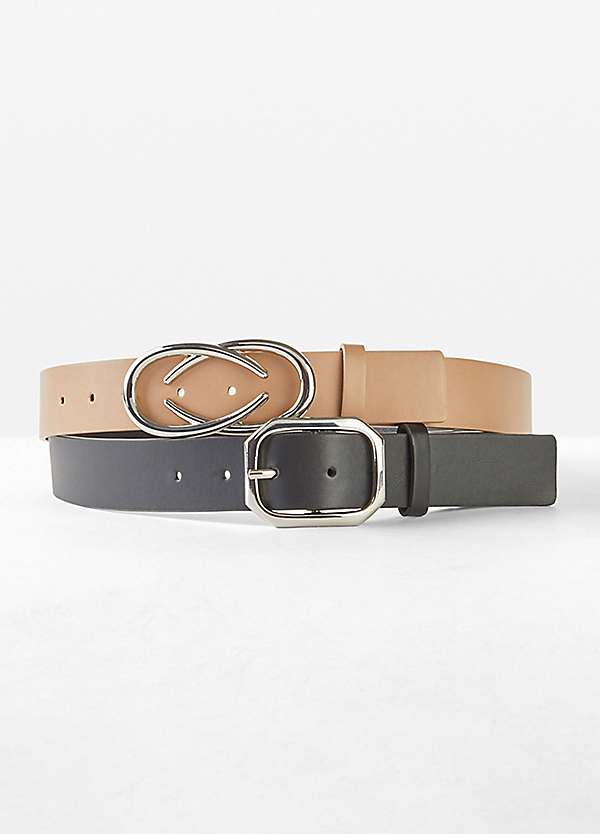 bonprix Pack of 2 Interchangeable Buckle Belts by bonprix