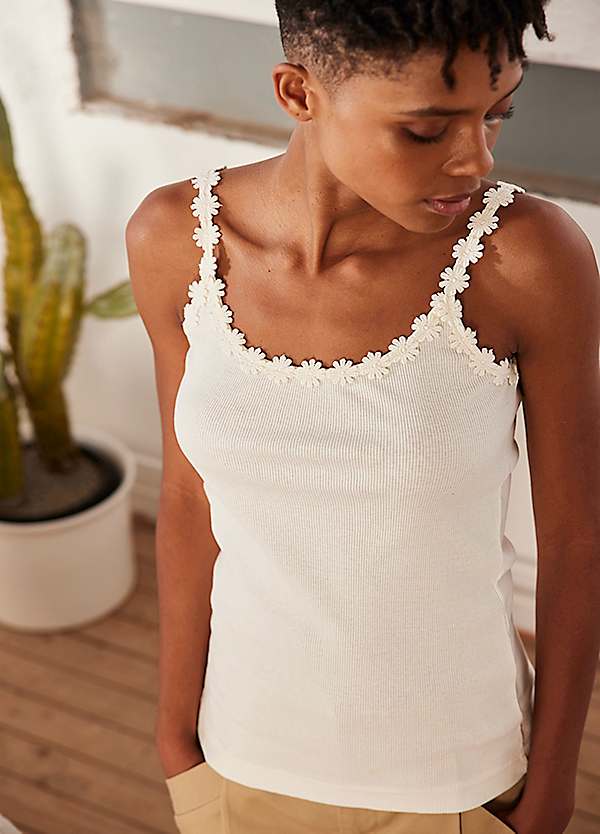 Pack of 2 Lace Trim Camis by bonprix | Look Again