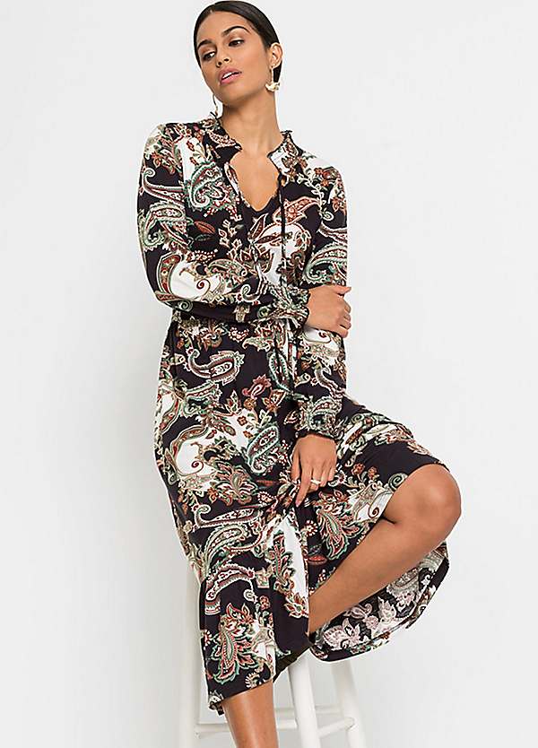 Paisley print midi store dress