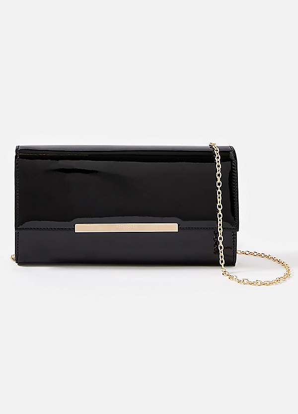 Gold patent hotsell clutch bag