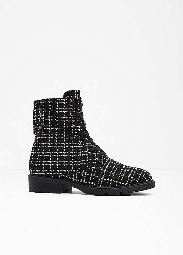 Patterned Boucle Ankle Boots by bonprix Look Again