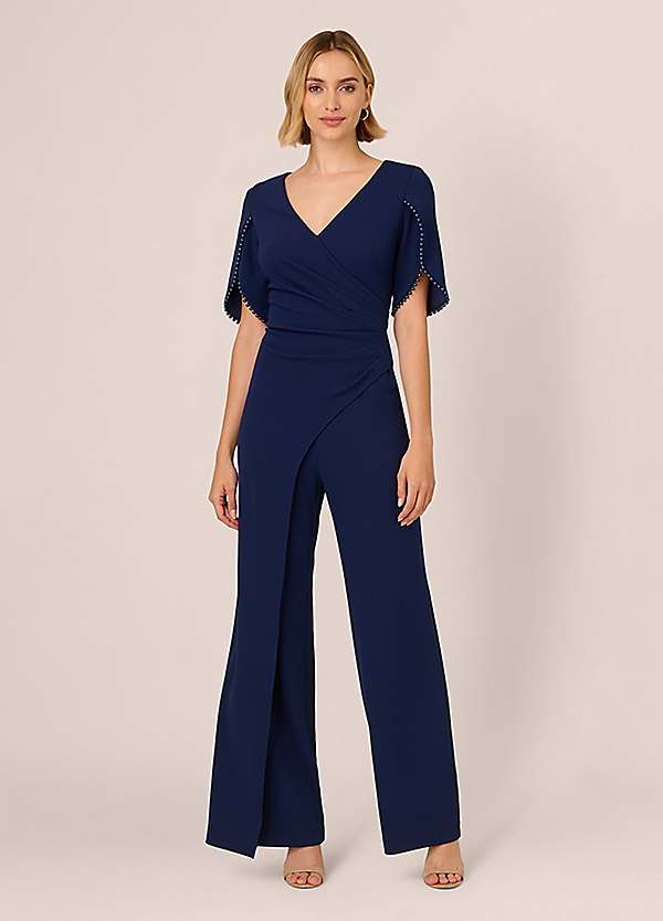 Adrianna papell crepe jumpsuit online