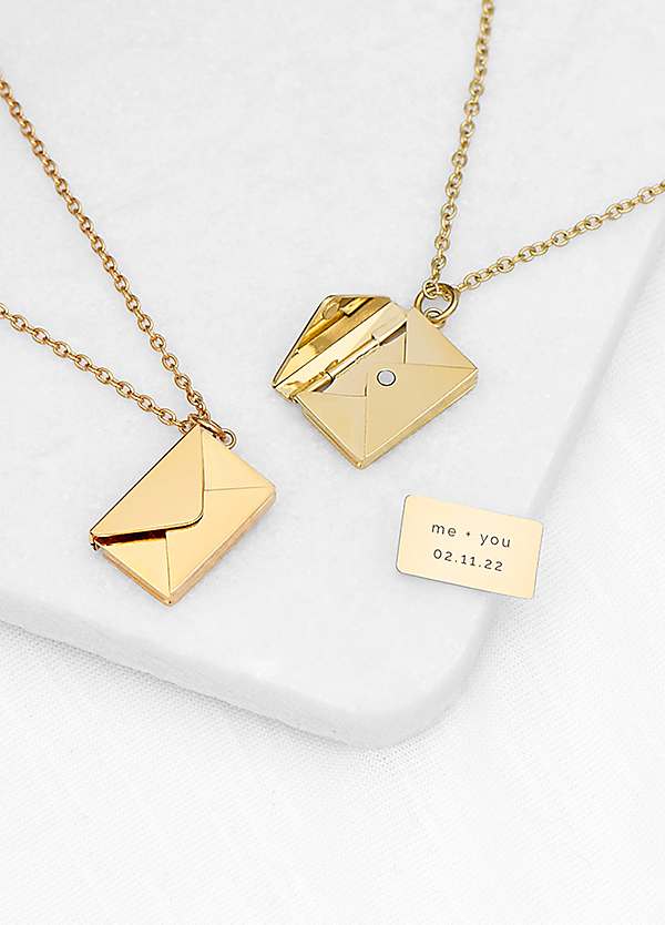 Treat Republic Personalised Secret Message Envelope Necklace by Treat Republic