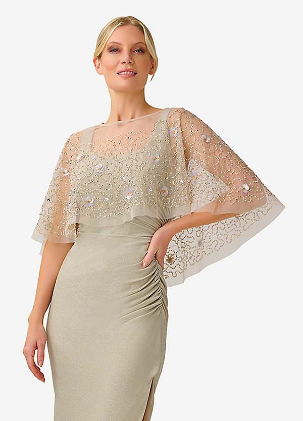 Petal Beaded Cape by Adrianna Papell