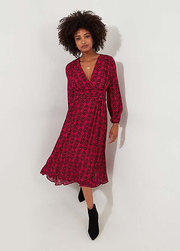 Geo print midi dress hotsell