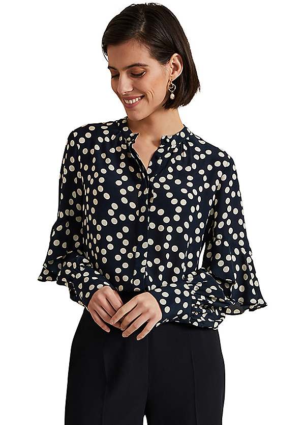polka dot frill top