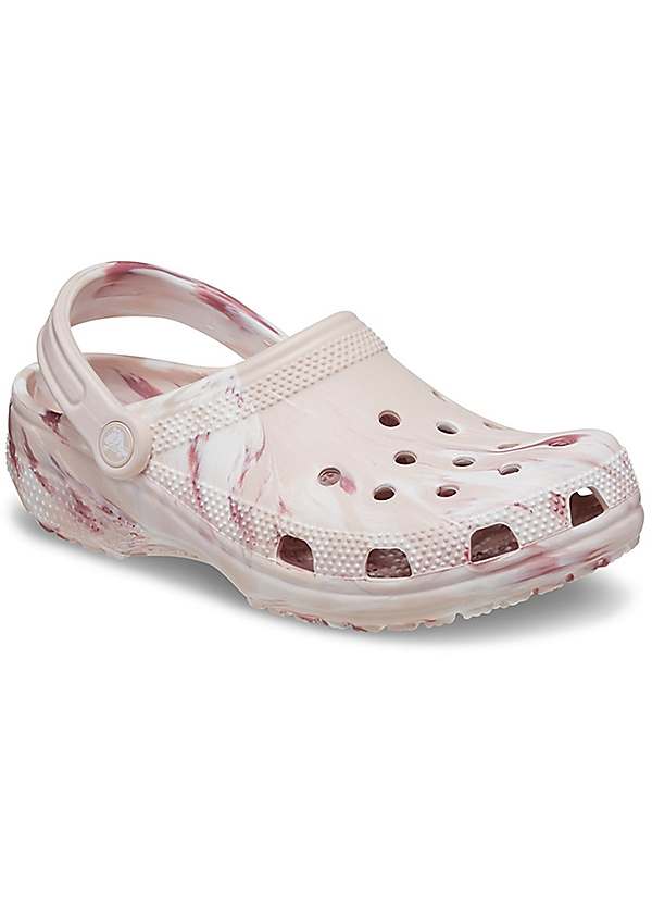 Pink Classic Marbled Clogs by Crocs Look Again