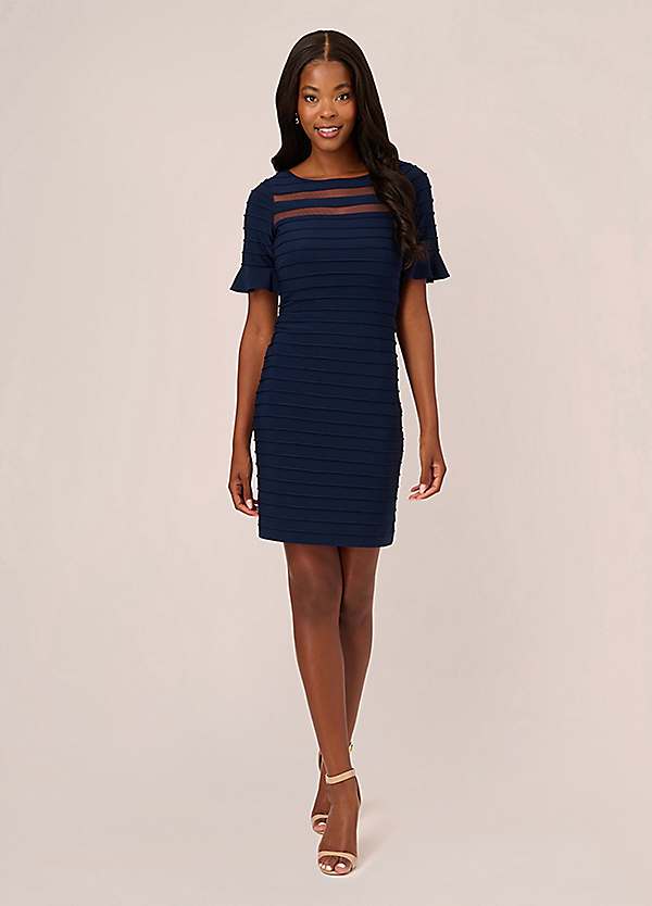 Pintuck Ruffle Dress by Adrianna Papell Look Again