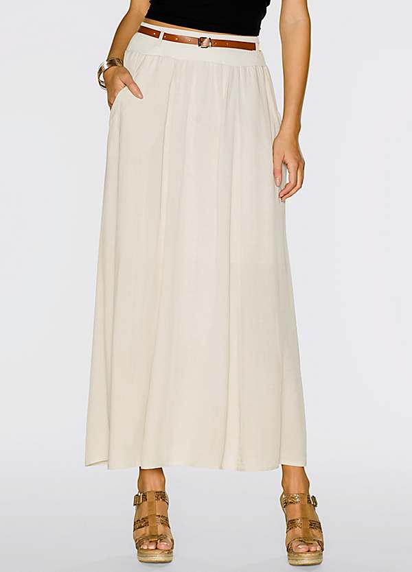 Pleated Maxi Skirt by bonprix