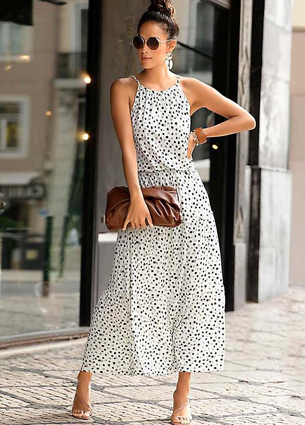 Polka Dot Print Maxi Dress by LASCANA