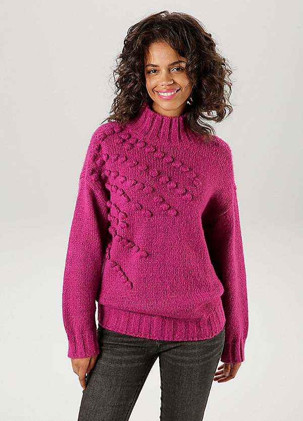 PomPom Knit Sweater by Aniston Look Again