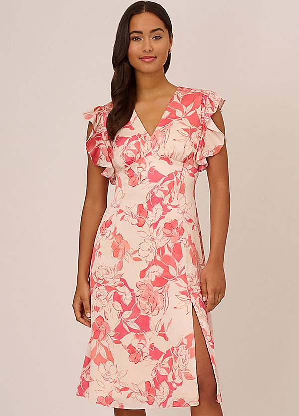 Printed Midi Dress by Adrianna Papell Look Again