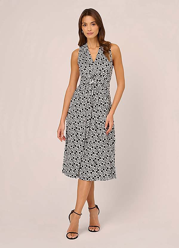 Printed Midi Dress by Adrianna Papell Look Again