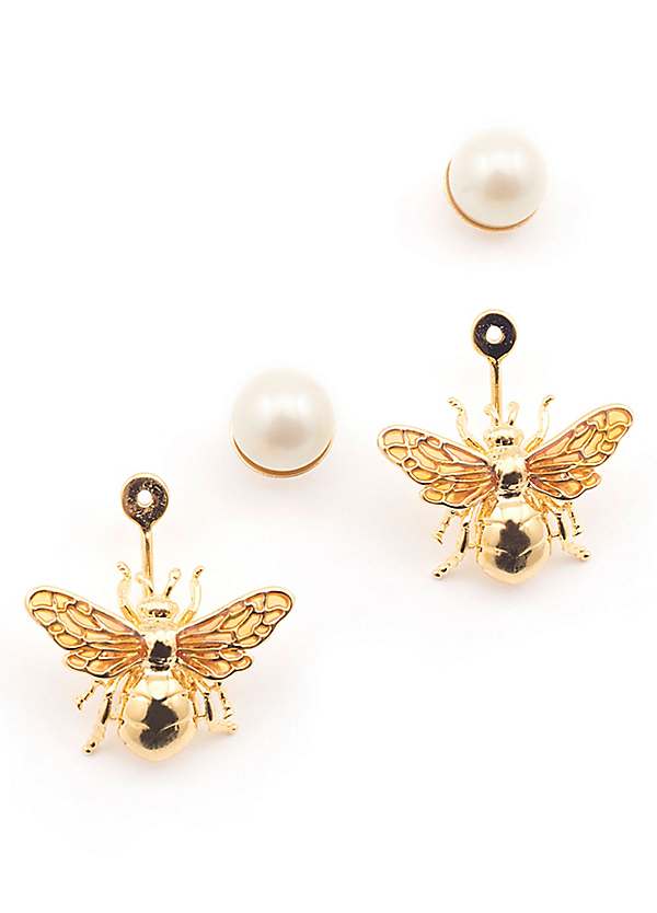 Bee and clearance pearl earrings