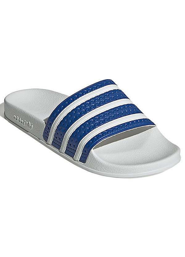 Adidas blue sliders hotsell