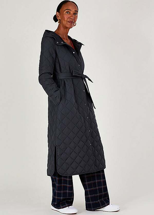 Hooded hot sale longline coat