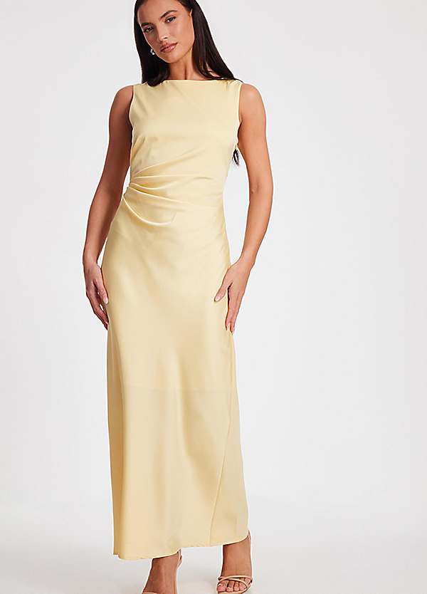evening dress quiz Evening Gown Quiz Full Length Dress Quiz Chiffon/Scuba Crepe Asymmetric  Cowl Neck Maxi Dress In Green