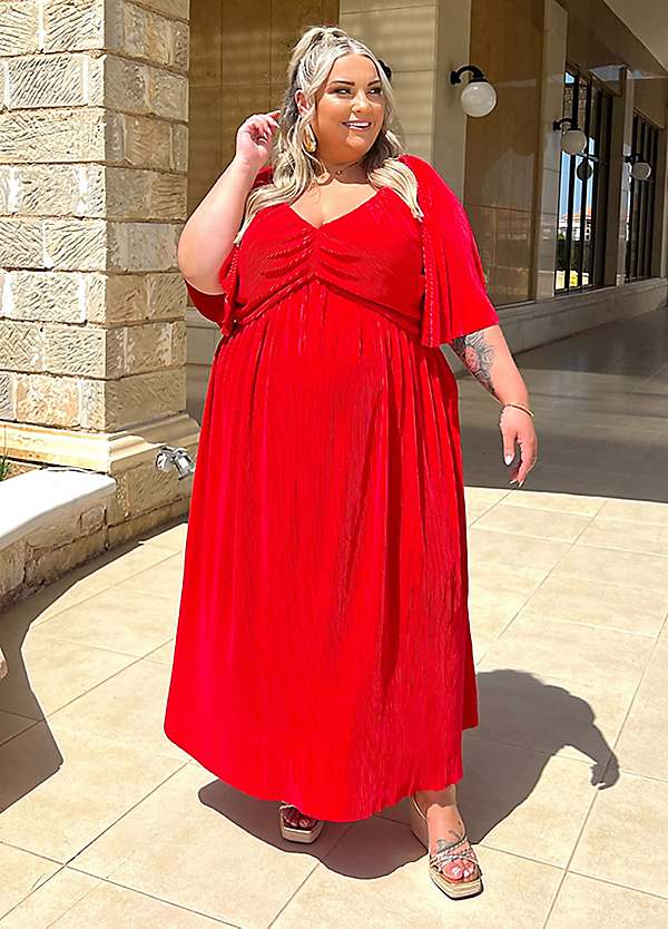 strapless open back dress Red Cotton Midi Dress with Bow Straps main image 1