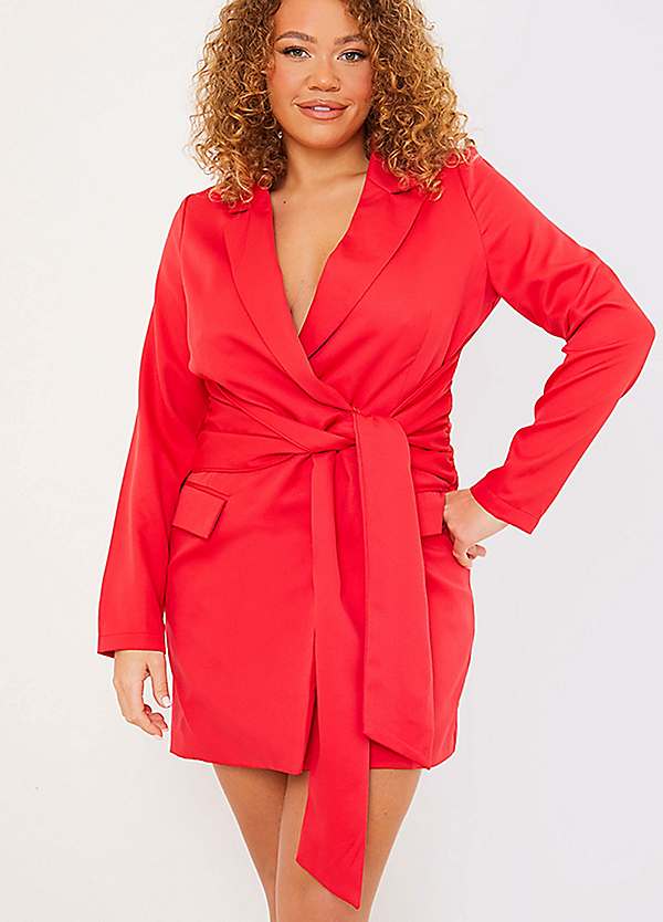 Red tie hot sale waist dress