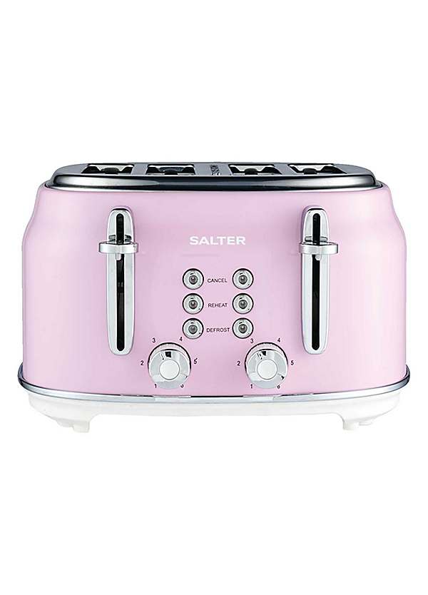 Retro 4 Slice Toaster Pink by Salter