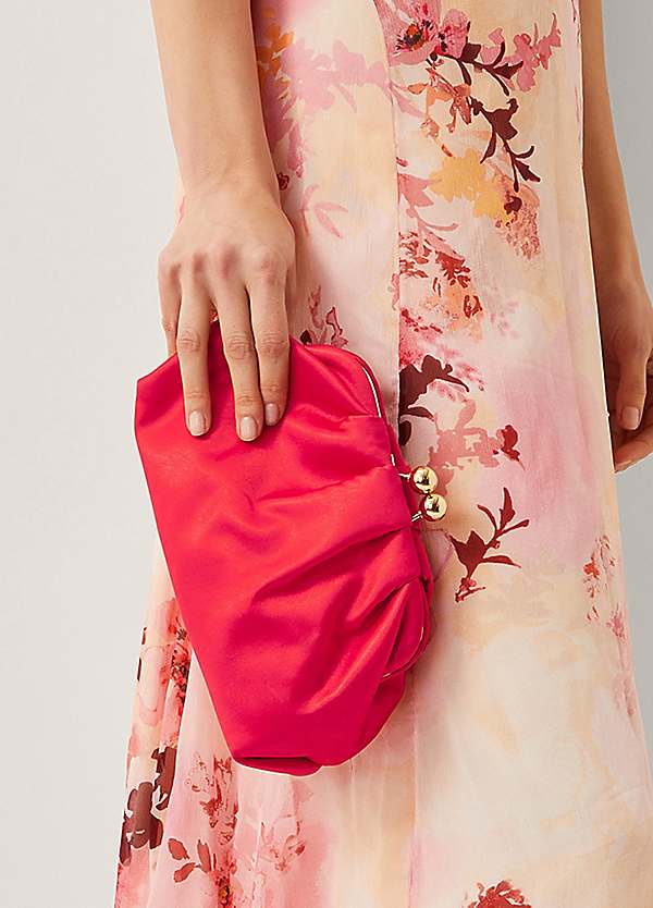 Rhian Satin Clutch Bag by Monsoon Look Again