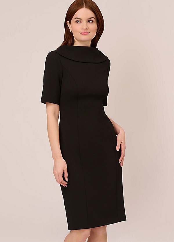 Roll Neck Sheath Dress with V Back by Adrianna Papell Look Again