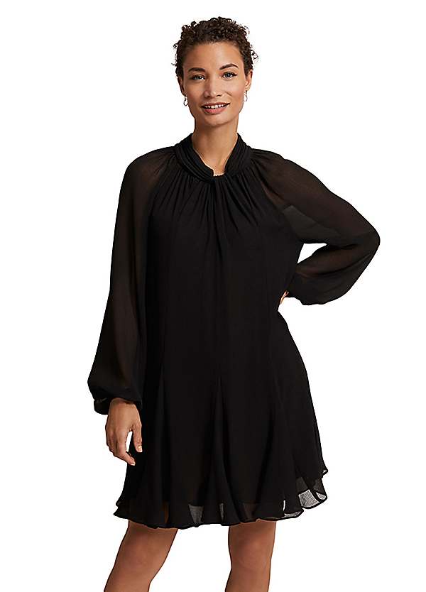 Black chiffon swing clearance dress