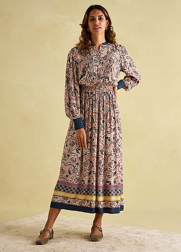 Rosa Printed Midi Shirt Dress by Joules