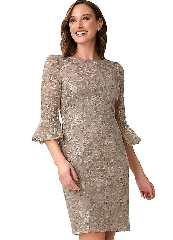 Rosie Embroidery Sheath Dress by Adrianna Papell