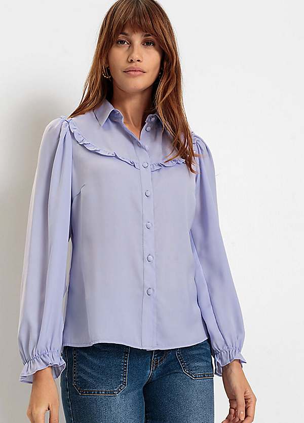 Ruffle bib hotsell shirt dress