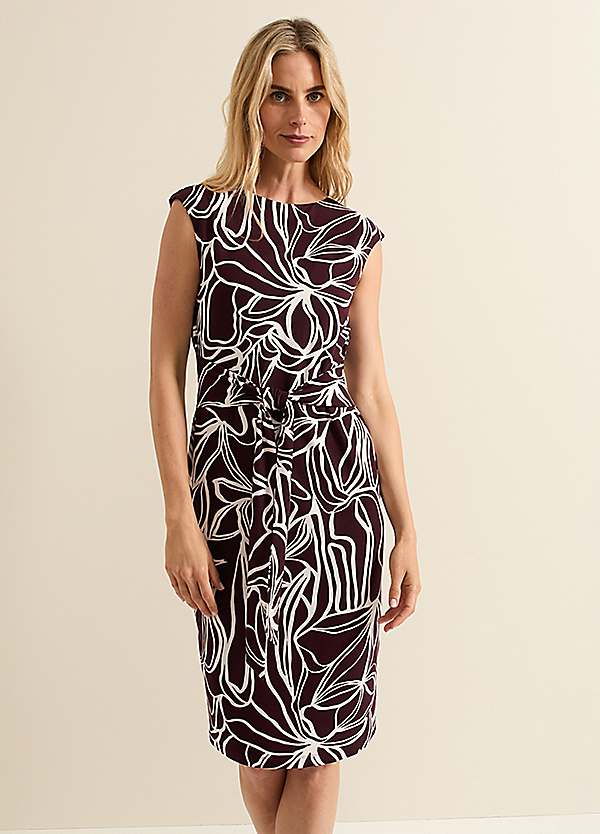 【Phase Eight】英国発! Sabrina ジャージー Abstract ドレス Sabrina Jersey Abstract Tie Midi Dress by Phase Eight | Look