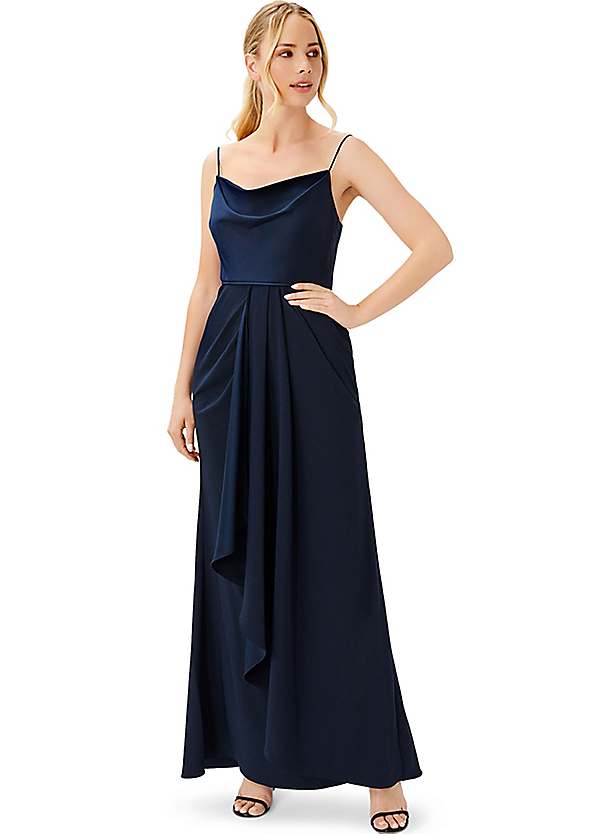 Satin Crepe Cowl Neck Gown by Adrianna Papell Look Again