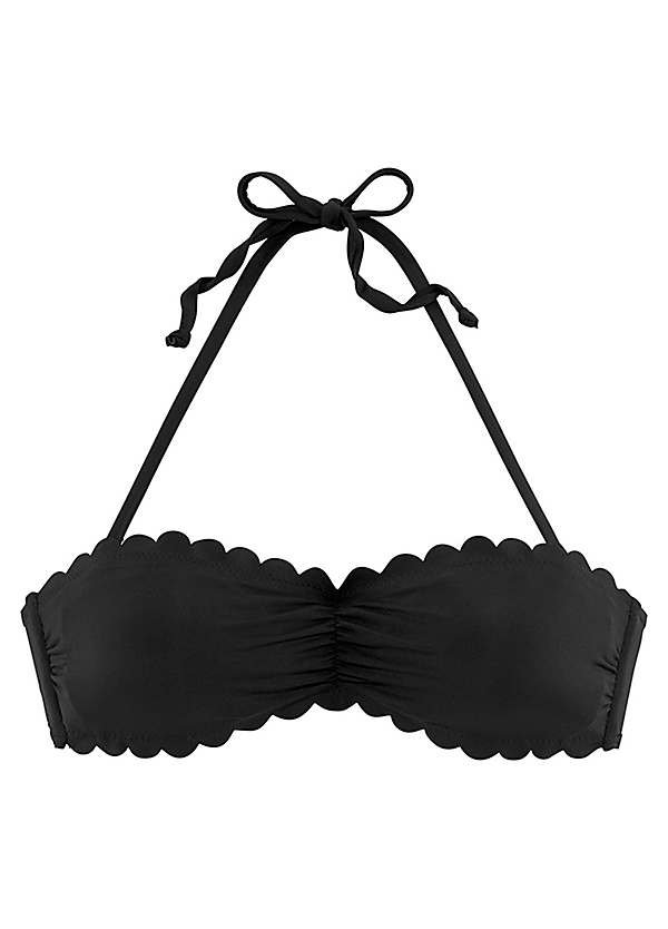 Scalloped Edge Bandeau Bikini Top by Lascana