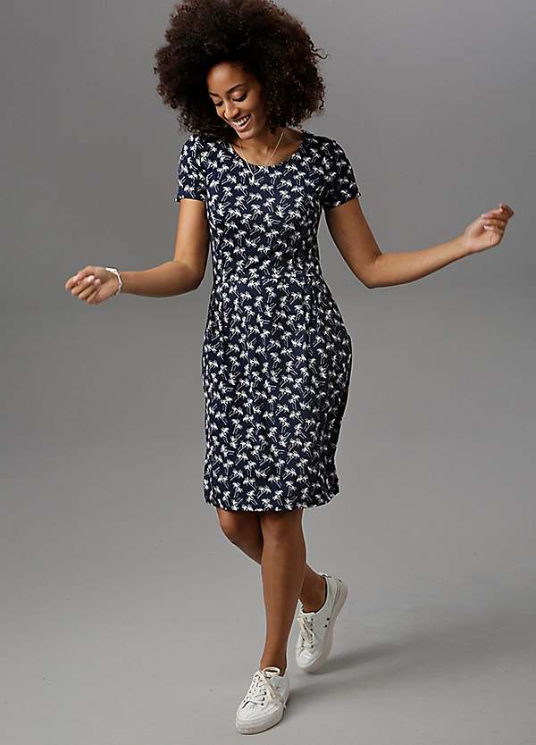 Selected Printed Jersey Dress with Pockets by Aniston Look Again