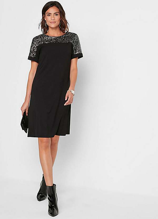 Sequin Yoke Dress by bonprix