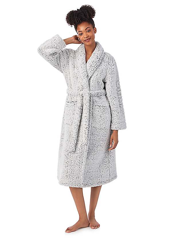 Ladies sherpa fleece dressing gown sale