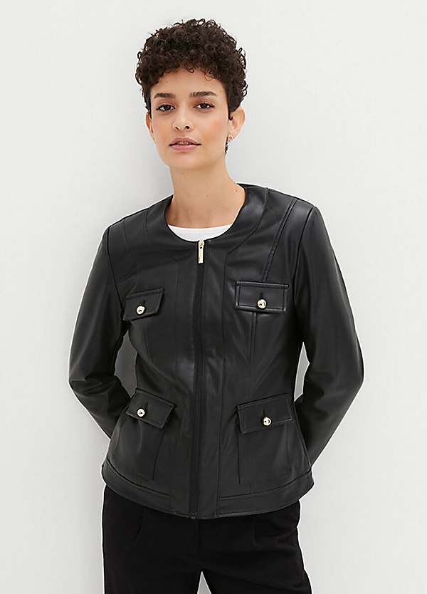 Short Faux Leather Jacket by bonprix Look Again