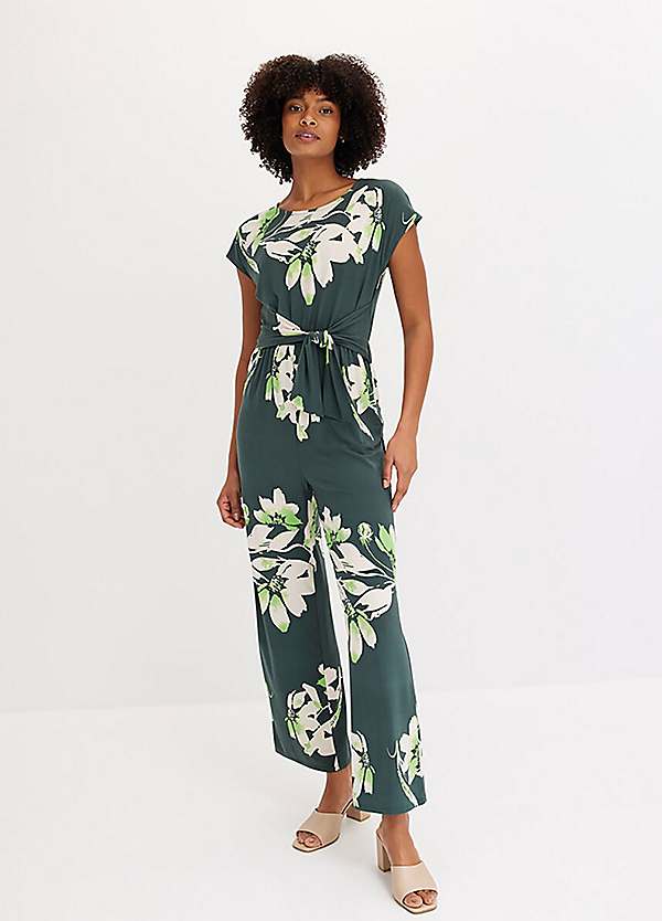 Short Sleeve Floral Print Jumpsuit by bonprix Look Again