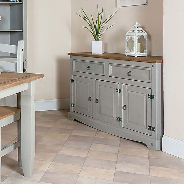 Grey and store pine sideboard