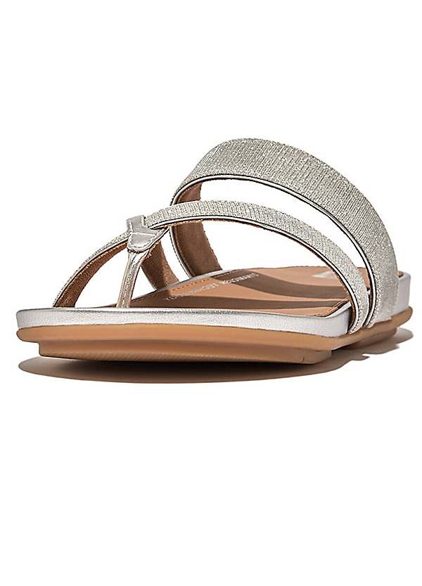 Silver Gracie Shimmerlux Strappy Toe-Post Sandals by FitFlop - Main Image