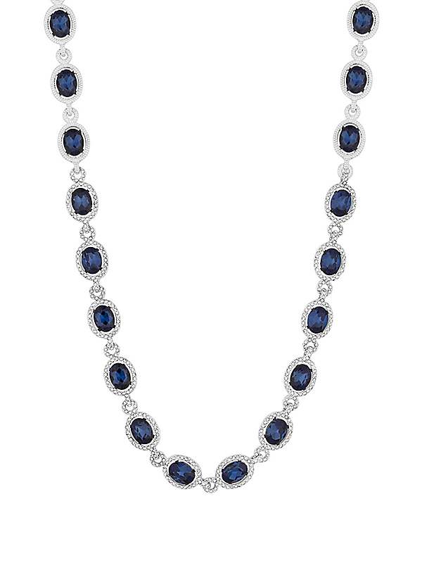 Silver Plated Blue Halo Necklace by Jon Richard Look Again
