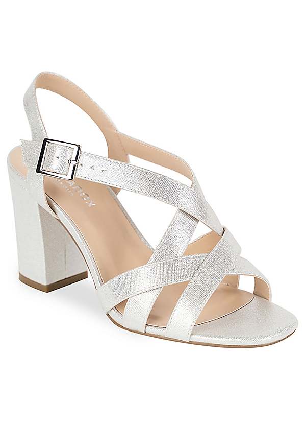 Wide fit cheap silver heeled sandals