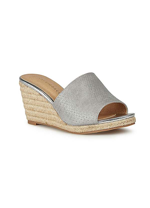 Silver wedge online mules