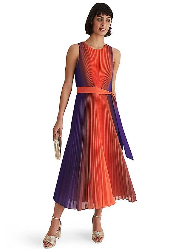 Simara Ombre Pleated Midi Dress by Phase Eight | Look Again