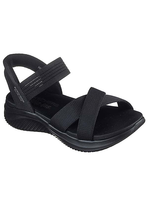 Slip-Ins Black Ultra Flex Never Better Sandals by Skechers