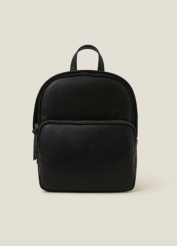Small Plain Faux Leather Backpack by Accessorize Look Again