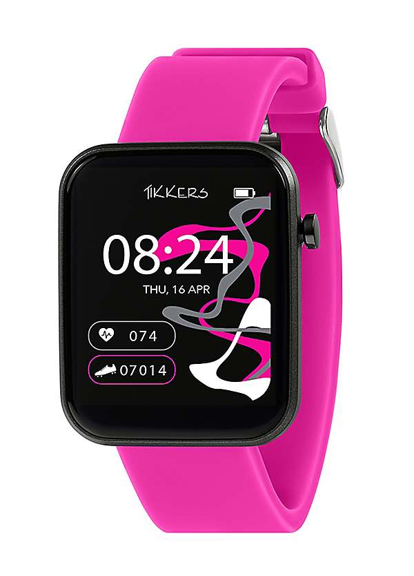 Smart Series 13 Pink Silicone Strap Smart Watch by Tikkers