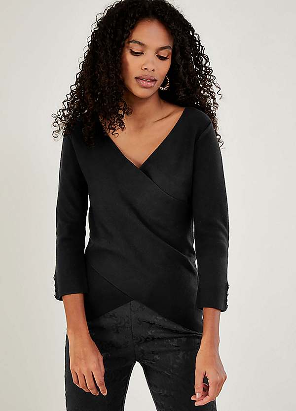 V neck outlet wrap jumper