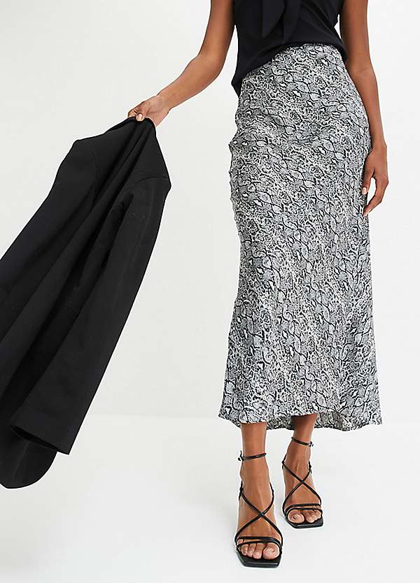 Snakeskin Print Midi Skirt by bonprix