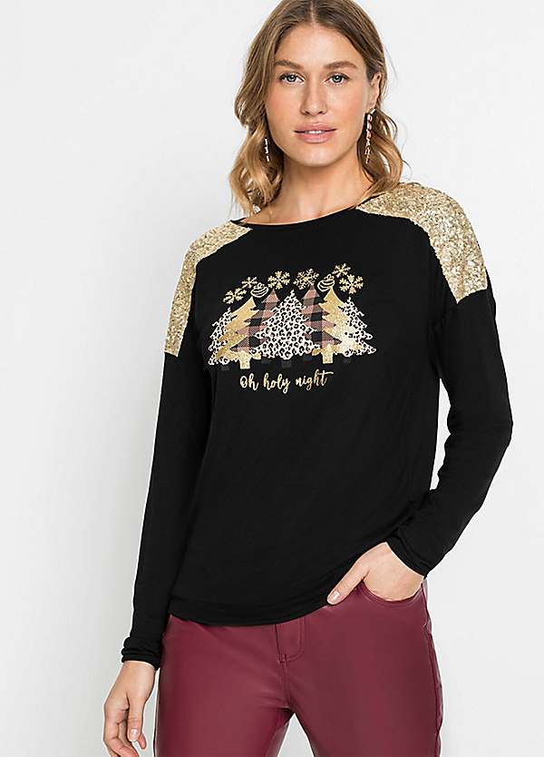 Ladies sequin christmas tops online